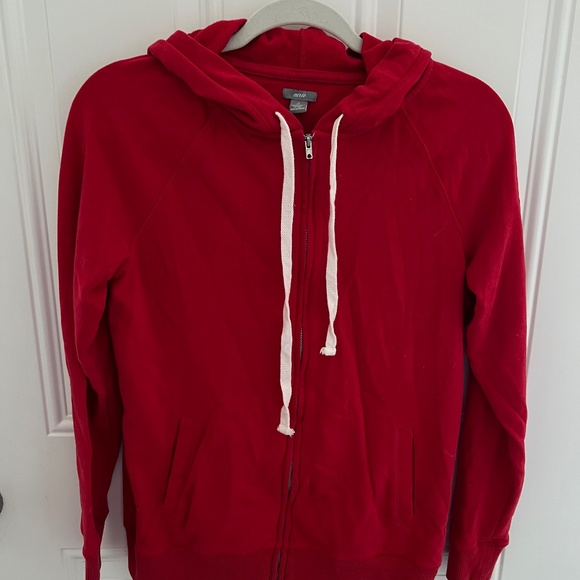 Aerie Zip Sweatshirt Red S - Picture 1 of 3